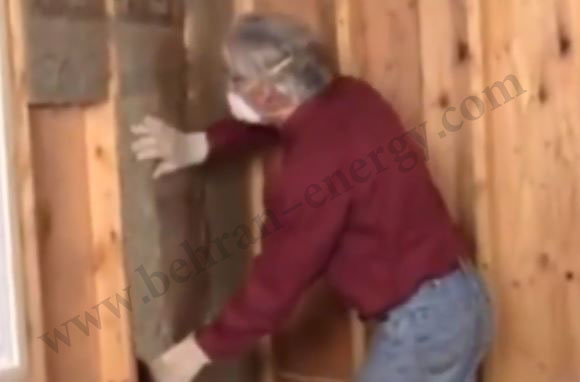 عملیات عاق کاری دیوار از داخل با پشم سنگ