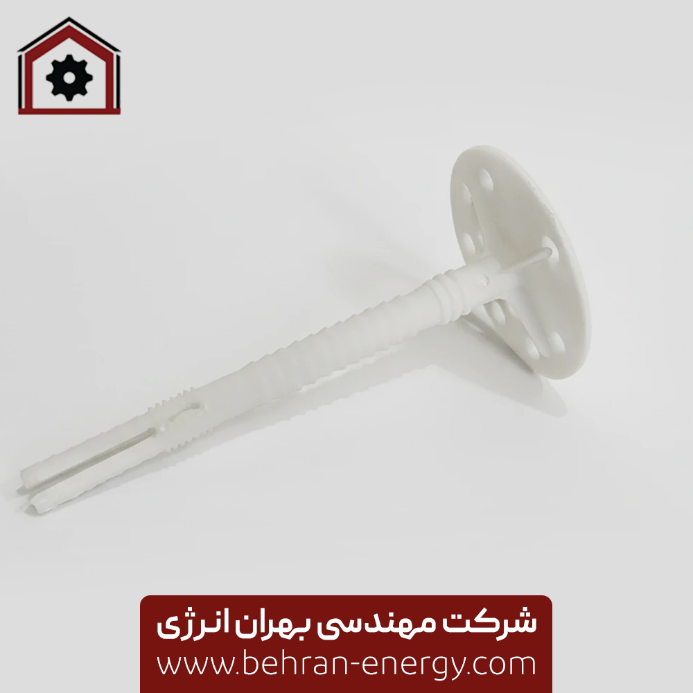 گل میخ سفید طول 13 سانت و قطر دیسک 6 سانت کد GK13 بهران انرژی