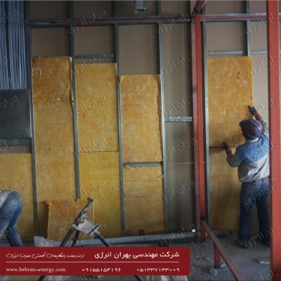 عایق کاری صوتی مجتمع تجاری-اداری آبان پلازا با پشم شیشه - شرکت مهندسی بهران انرژی