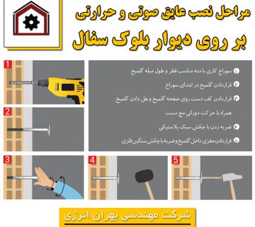 نصب عایق صوتی و حرارتی بر روی دیوار سفال