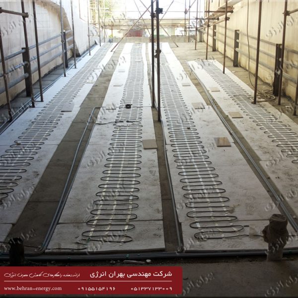 هیت تریس (گرمایش الکتریکال) پروژه باران دو مشهد - شرکت مهندسی بهران انرژی