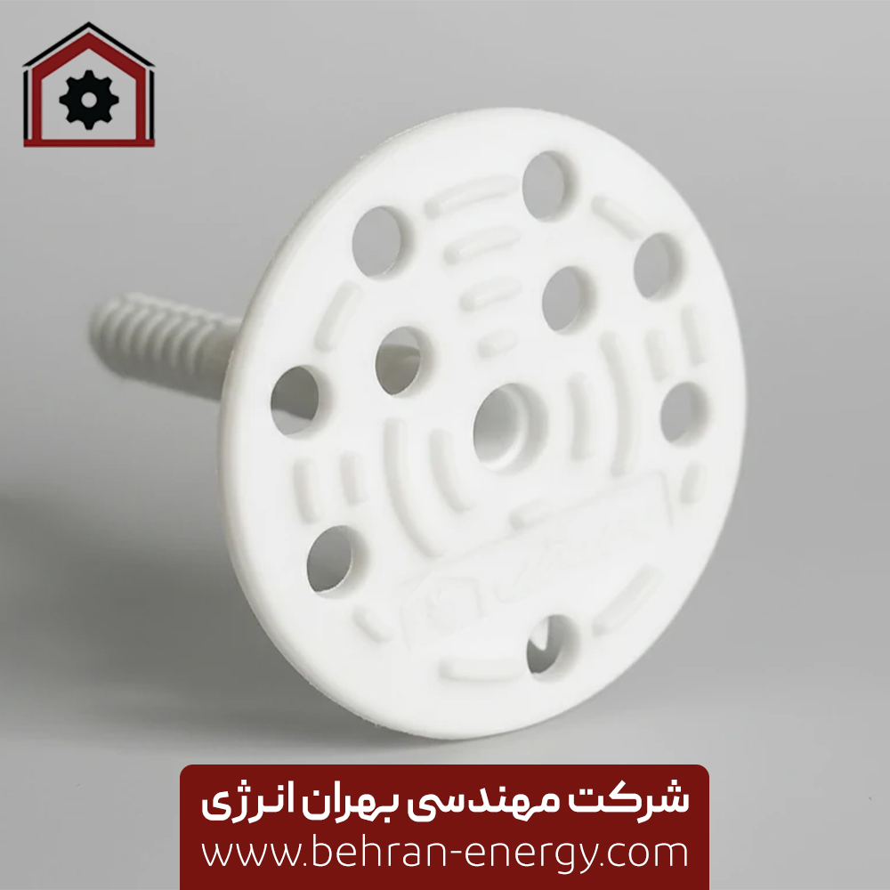 گل میخ سفید طول 9 سانت و قطر دیسک 6 سانت کد GK9 بهران انرژی