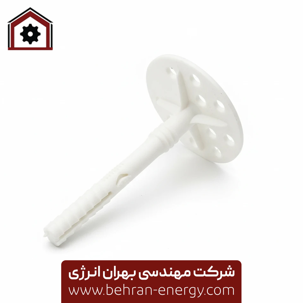 گل میخ سفید طول 9 سانت و قطر دیسک 6 سانت کد GK9 بهران انرژی